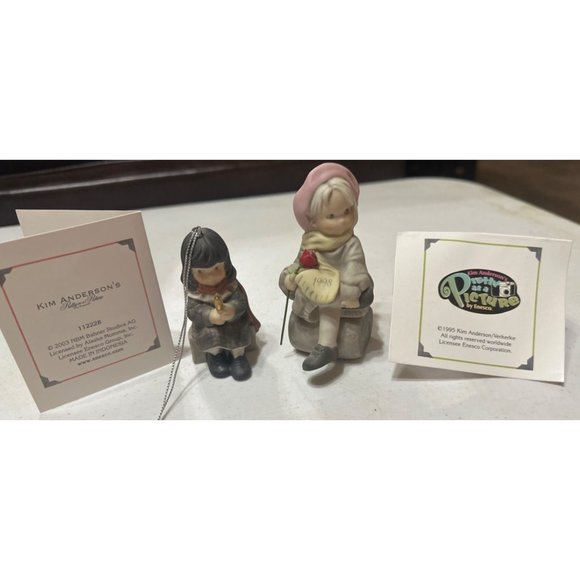 Set of 2 Vintage Kim Anderson Pretty as a Picture by Enesco Collectibles (READ) - Picture 2 of 16